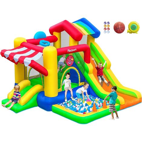Inflatable Castle with Double Slide, for Children, Indoor (1/5)