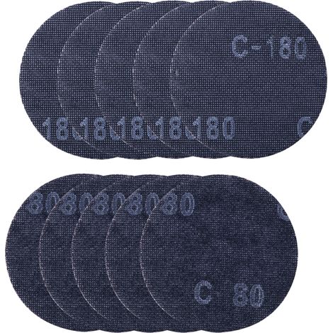 Scheppach Lot de 10 disques abrasifs - Grain 80 et 180 - Diamètre 150 mm - Compatibles avec les ponceuses BTS800 / BTS900