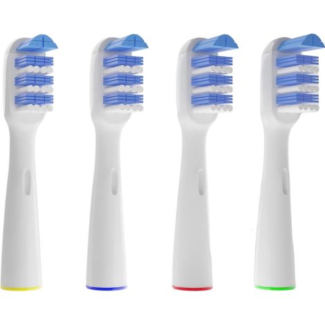Lot de 4 têtes de brosse de rechange Tri-Zone compatibles avec les manches Oralb Tri-Zone pour une élimination optimale de la plaque dentaire et une protection de la santé dentaire (1/5)