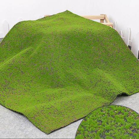 Gazon de mousse artificielle, tapis de mousse artificielle 100 x 100 cm, tapis décoratif en fausse mousse, plantes artificielles pour murs et sols (1/5)