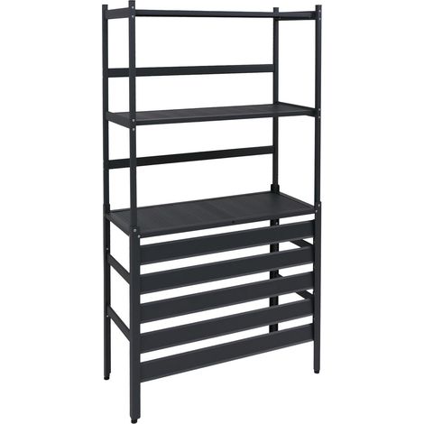 [NON UTILIZZATO] Copertura in alluminio per climatizzatore/pompa di calore HHG-564, copertura griglia e ripiani 163x90x38 cm, antracite