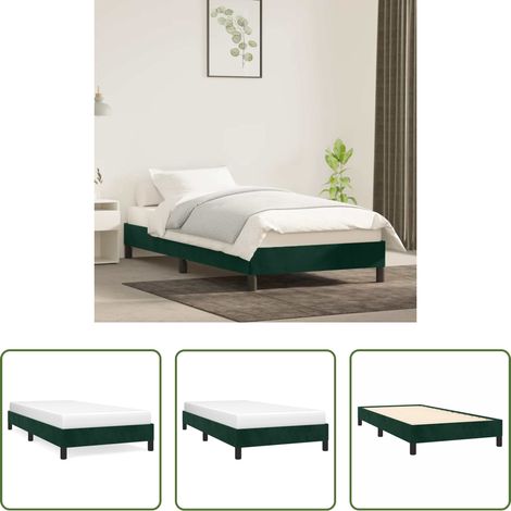 Samtbett - Bettgestell ohne Matratze Dunkelgrün 90x190 cm Samt (1/5)