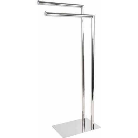 Porte-serviette sur pied poli en acier inox mod. Poseidon