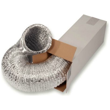 Gaine VMC flexible aluminium 125 mm GAINE12510M – Longueur 10 m – Résistance à la pression +2500 Pa – Classement au feu M0