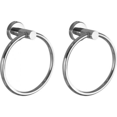 2er-Pack Handtuchring Chrom, Badzubehör Handtuchhalter aus dickem Edelstahl für Badezimmer, moderner runder Handtuchhalter zur Wandmontage