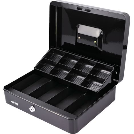 HMF 15130 Geldkassette Marktkassette, 30 x 24 x 9 cm schwarz (1/5)