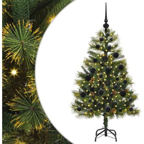 Sapin de Noël artificiel, branches et pommes décoratives flexibles, 120 cm (1/5)