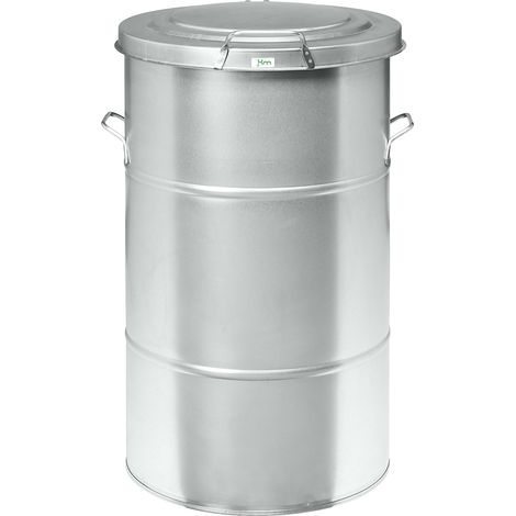 Kongamek, Poubelle avec couvercle, capacité 115 l, galvanisé