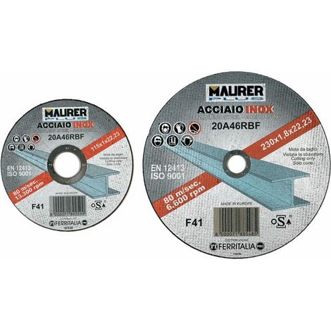 Mola Abrasiva per Taglio Acciaio Inox Misura 115X1,6 mm Foro 22 mm cf. 6 Pz (1/2)