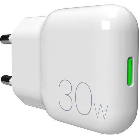 Cargador de pared USB-C GaN de 30 W - Blanco (1/4)