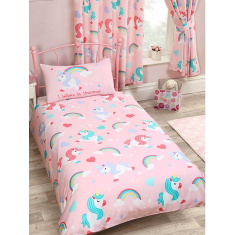Parure de lit licorne - i believe in unicorns - 135cm x 200cm (1/3)