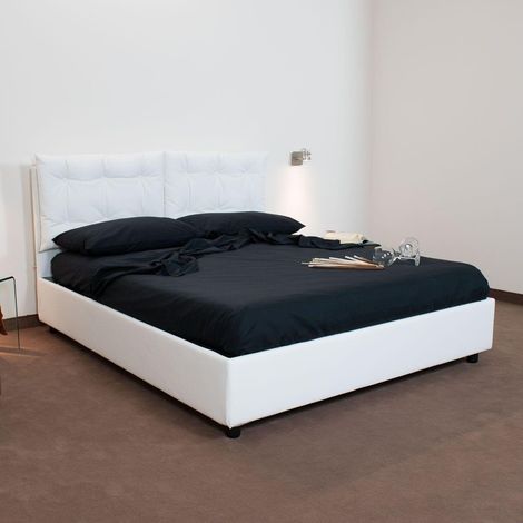Letto ANNALISA Bianco stile una piazza e mezza senza contenitore con rete a doghe (1/5)