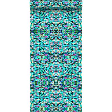 papier peint intissé XXL la fièvre de la jungle turquoise  - Origin Wallcoverings (1/5)