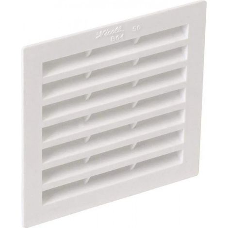 Nicoll – Grille aération VMC carrée 122 x 122 mm – Fixation à coller ou visser – Passage d'air 50 cm² – Moustiquaire intégrée
