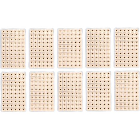 600 autocollants de massage auriculaire jetables, timbres d'acupression aux graines de Vaccaria, outil de soin des points d'acupuncture (1/5)