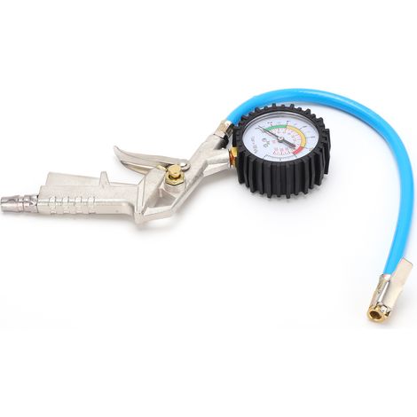 Reifenfüller und -entlüfter mit Manometer (0-220 PSI / 16 bar), Universaldüse für Pkw, Lkw und Motorräder (1/5)
