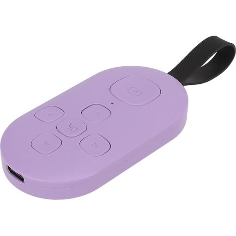 Télécommande Bluetooth, Tourneur de Pages Rechargeable, Support Selfie à Distance, Capteur Bluetooth sans Fil pour Téléphone et Tablette (Violet)