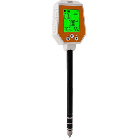 Testeur de sol 6 en 1 pH/EC/humidité/lumière/humidité de l'air/température conductivité haute précision hygromètre numérique pH-mètre panneau amovible pour le jardinage et l'agriculture (1/5)