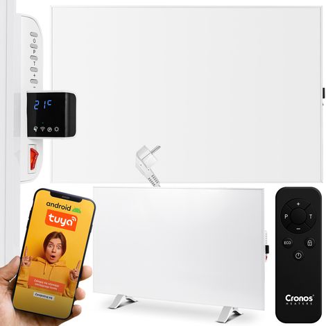Kit de panneau chauffant infrarouge Cronos Synthelith PRO CRP-980TWP Blanc + Pieds (1/5)