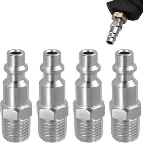 XEPHO 4 PCS Raccord Rapide Air Comprimé 1/4, Raccord Américain Fileté pour Compresseur, Embout de Tuyau Pneumatique, Connecteur Rapide pour Système d’Air et Outils Pneumatiques