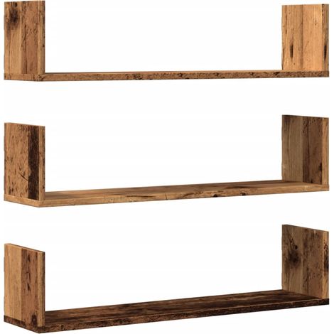 Maison Exclusive - Wandregale 3 Stk. Altholz-Optik 80x18x18 cm Ho