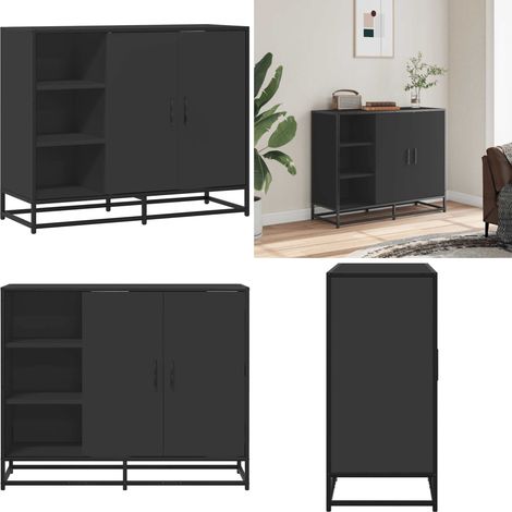 vidaXL Sideboard Schwarz 92x35x76 cm Holzwerkstoff (1/5)