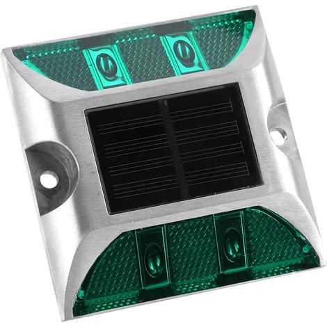 Lumière de voie d'allée de route extérieure - Énergie solaire en alliage d'aluminium étanche à 4 LED lampe carrée lumière de voie d'allée de route extérieure(vert) (1/2)