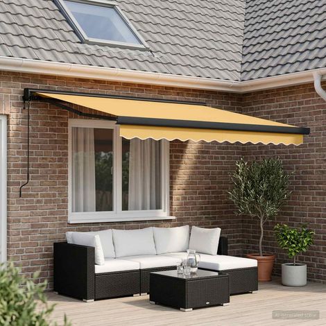 vidaXL Toldo retráctil Arena 450 x 300 cm Tela y Metal (1/5)