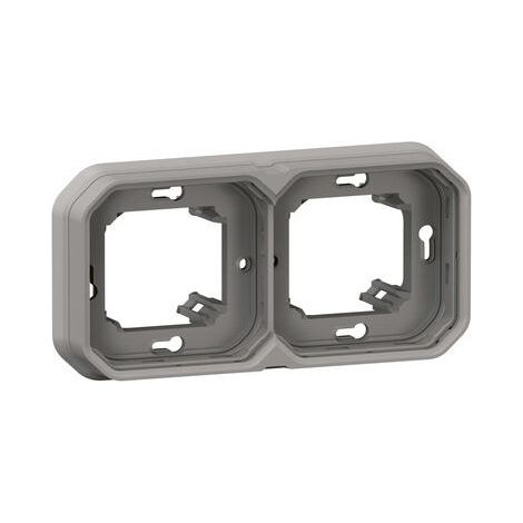Legrand – Support plaque étanche pour montage encastré 2 postes horizontaux ou verticaux – Pour chantiers humides – LEG069683L