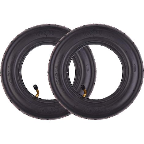 Lot de 2 ensembles de pneus 10x2.50 10" chambre à air 45° TR87 Vavle (1/5)