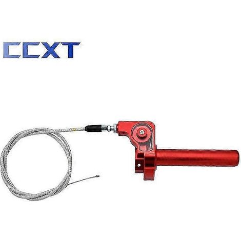 Poignées de guidon universelles 22 mm pour moto, câble d'accélérateur, poignées d'accélérateur à rotation rapide CNC pour Honda CRF, CR, XR, CBR, Yamaha, Suzuki, KTM, coude et poignet (lot de 2 rouges (1/5)