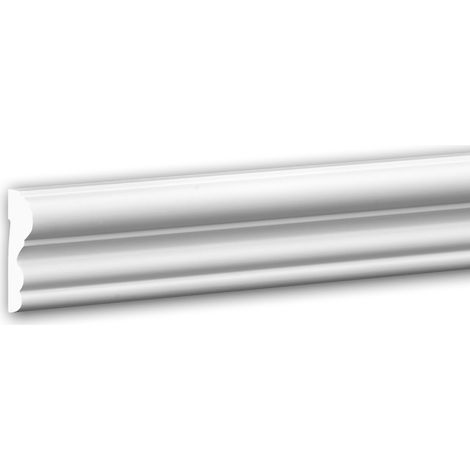 Profhome Decor – Moulure décorative cimaise 200 cm – Polystyrène extrudé blanc – Résistante aux chocs et à l'humidité – Facile à peindre et à installer