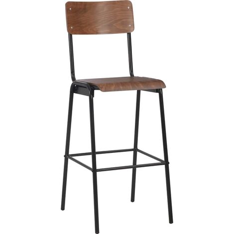 Maison Exclusive - Barhocker 4 Stk. Massives Sperrholz Stahl (1/5)