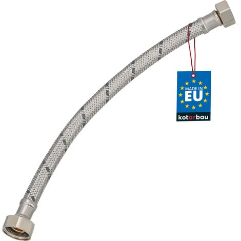 KOTARBAU® Flexible Robinet 1/2"x3/8" - Tuyau Robinet 30cm - Acier Inoxydable - Rallonge Robinet Cuisine Flexible - Tuyau Robinet Cuisine Flexible - Tuyau Flexible Plomberie - Argent