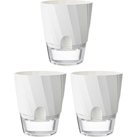 Pots à réserve d'eau compatibles avec les plantes en pot. Niveau d'eau visible pour une surveillance facile. Décoration de bureau minimaliste. (1/5)