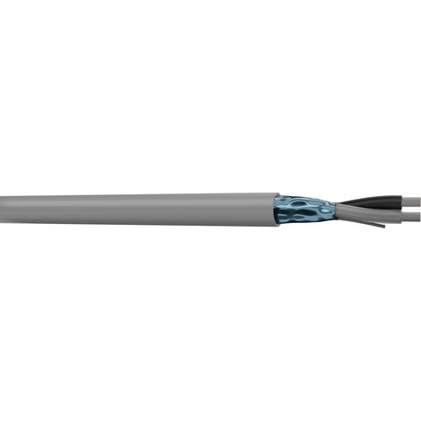 Câble Blindé RS PRO 300 V, 2 x 0,34 mm², 22 AWG Gris LSZH, 100m ( Prix pour Bobine de 100 Mètres )