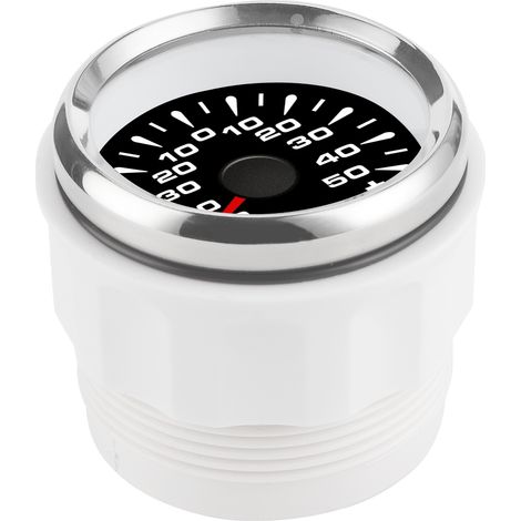 Compteur Ampèremètre 50A LCD, Jauge d'Intensité IP67 Étanche, Moteur Pas-à-Pas, Cadran Noir Universel, Bague Argentée (1/5)