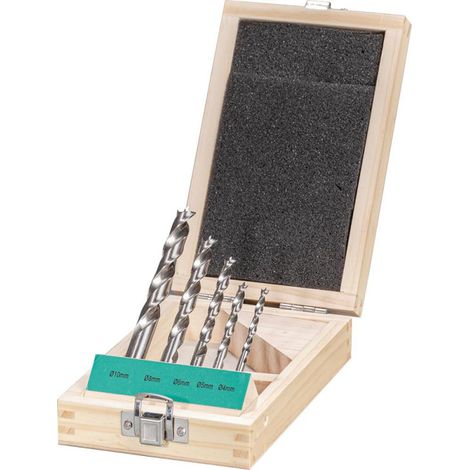 Juego de brocas helicoidales para madera HSS 5-tlg. FORTIS (1/2)