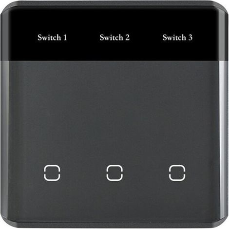 TUYA ZigBee 3.0 Smart Wireless Touch Switch, LED Display, EU Plug, Black and Gray.
