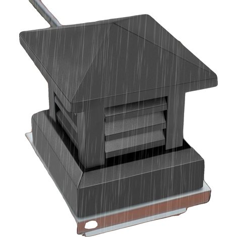 Sombrerete de chimenea, aleación de aluminio, dimensiones superior 27 x 27 cm, dimensiones inferior 25,5 x 25,5 cm, altura 30 cm, espesor 1,2 mm (1/5)