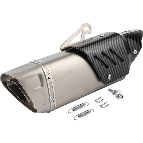 Embout d'échappement moto arrière silencieux en fibre de carbone acier inoxydable avec cache (1/5)