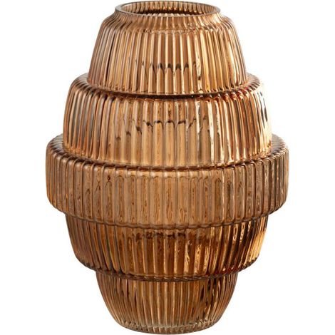 Vase Design en Verre "Max" 30cm Marron