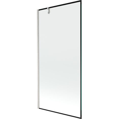 Mexen Next paratia per vasca da bagno ad 1 anta 90 x 150 cm, cornice nera, nichel satinato - 895-090-000-00-70-97 (1/5)