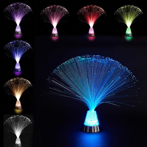 1 Lampe à Fibre Optique, Base Chromée, Télécommande Incluse, Décoration pour Salon et Bar (1/5)