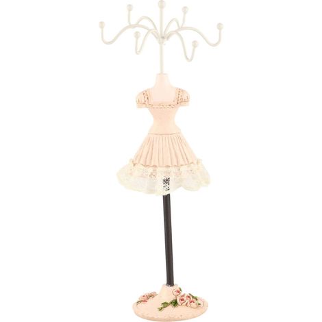 Organisateur de Bijoux Chic avec Motif de Poupée et Support Rotatif pour Colliers et Boucles D'oreilles - Support en Polyrésine, 9,84 X 3,74 Pouces pour la Maison et les Bijouteries (1/5)