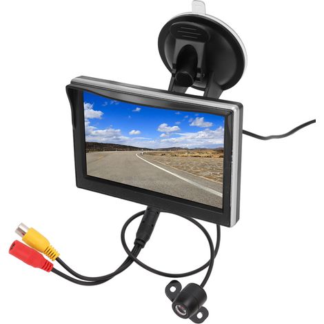 Adatto per display TFT ad alta definizione da 5 pollici, 12-24 V, per kit di sistemi di telecamere per la retromarcia nei veicoli.