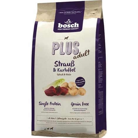 Bosch Plus Adult Avestruz y Patatas Alimentación Seco Perro 2.5kg