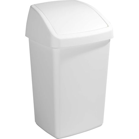 Poubelle blanche avec couvercle basculant Delta 50 litres (1/2)