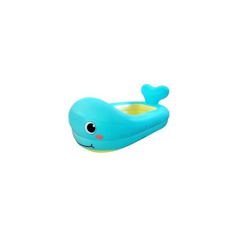 Baignoire gonflable pour bébé en forme de baleine mignonne – Bassin étanche portable pour bébés, siège de bain voyage avec appui-tête épais, idéal pour salle de bain et voyages familiaux (1/4)