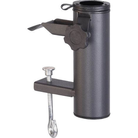 Metall Balkon Schirmhalter anthrazit - 16 x 11 cm - Sonnenschirm Halter für Balkon Geländer